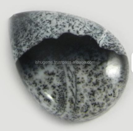 Natural Dendritic Opal 17x23mm Pear Cabochon 315 gms Loose Stones For Jewelry Making