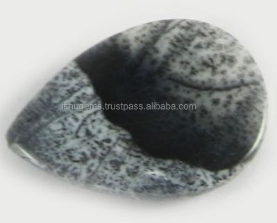 Natural Dendritic Opal 17x23mm Pear Cabochon 315 gms Loose Stones For Jewelry Making