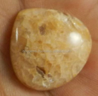 23mm Yellow aventurine 520 gms Heart Cabochon gemstone IG0268