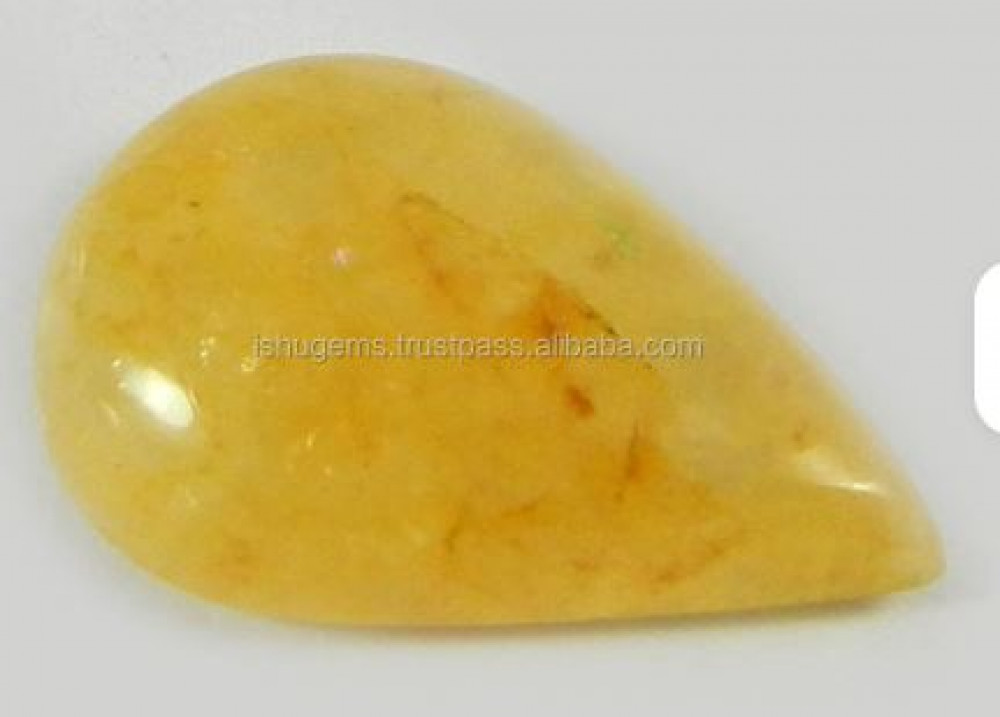 Image of Natural Yellow aventurine Pear Cabochon 24x11mm Loose Gemstone For Jewelry Making