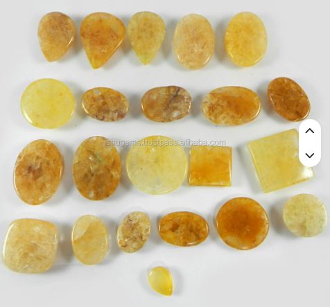 22Pcs Natural Yellow Aventurine 100 Gms Freeform Cabochon Ishu Gems Model IG0273