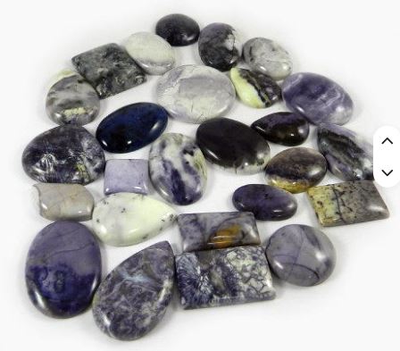 26 Pcs Natural Purple Jasper Mix Shape Cabochon 100 gms Loose Gemstone