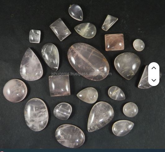 22pcs Natural Pink Rose Quartz 100gms Free Form Cabochon Fine Quality Loose Gemstone for Jewelry Making by Ishu Gems Handmade