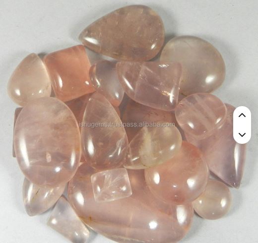 22pcs Natural Pink Rose Quartz 100gms Free Form Cabochon Fine Quality Loose Gemstone for Jewelry Making by Ishu Gems Handmade