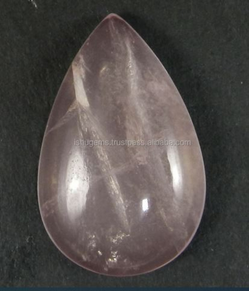 Image of 20*31mm Natural Rose quartz 6.30 gms Pear Cabochon gemstone IG0300