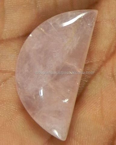 1735mm Natural Rose Quartz 720 Gms Half Moon Cabochon Gemstone IG0303