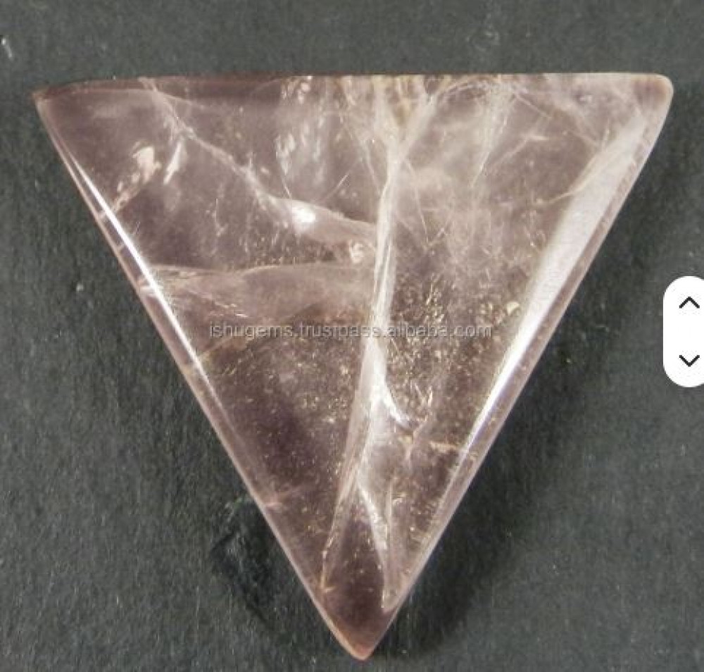 Image of Natural Rose Quartz 33mm Triangle Cabochon 7.50 gms Loose Gemstone