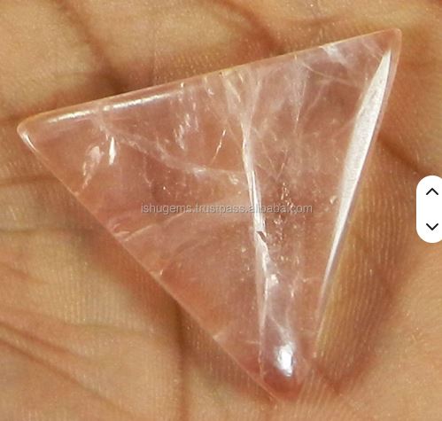 Natural Rose Quartz 33mm Triangle Cabochon 750 gms Loose Gemstone