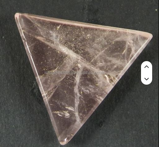 Natural Rose Quartz 33mm Triangle Cabochon 750 gms Loose Gemstone
