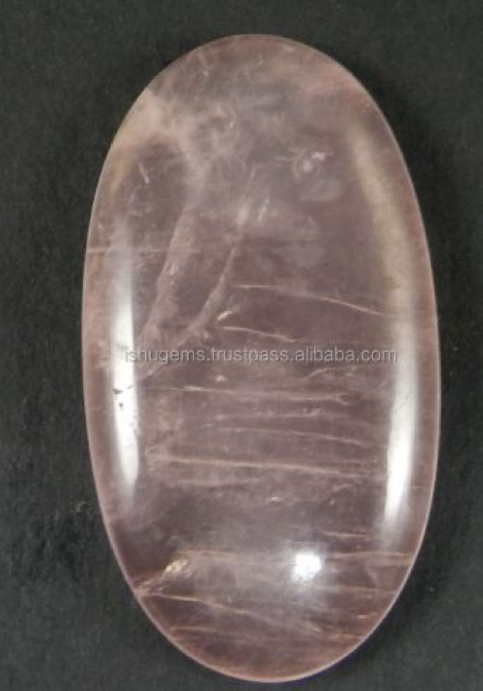 Image of Natural Rose Quartz 9.80 gms Oval Cabochon 22x40mm Lose Gemstone