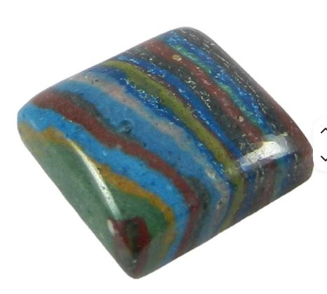 13mm Natural Rainbow Calsilica 165 gms Cushion Square Cabochon Loose Gemstone For Making Jewelry