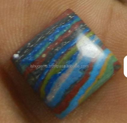 13mm Natural Rainbow Calsilica 165 gms Cushion Square Cabochon Loose Gemstone For Making Jewelry