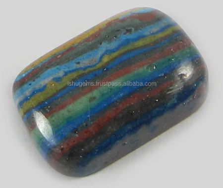15x22mm Natural Rainbow Calsilica Loose Gemstone 315gms Made of Calsilica Cushion Rectangle Ishu Gems