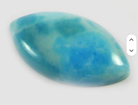 Natural Larimar Gemstone 17x30mm 325 Gms Marquise Cabochon Ishu Gems Model IG0337