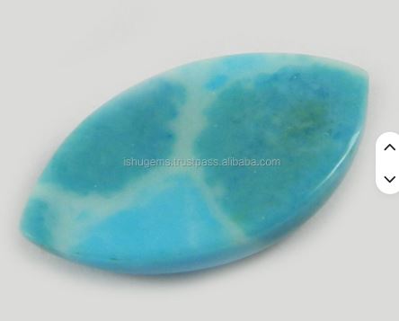Natural Larimar Gemstone 17x30mm 325 Gms Marquise Cabochon Ishu Gems Model IG0337