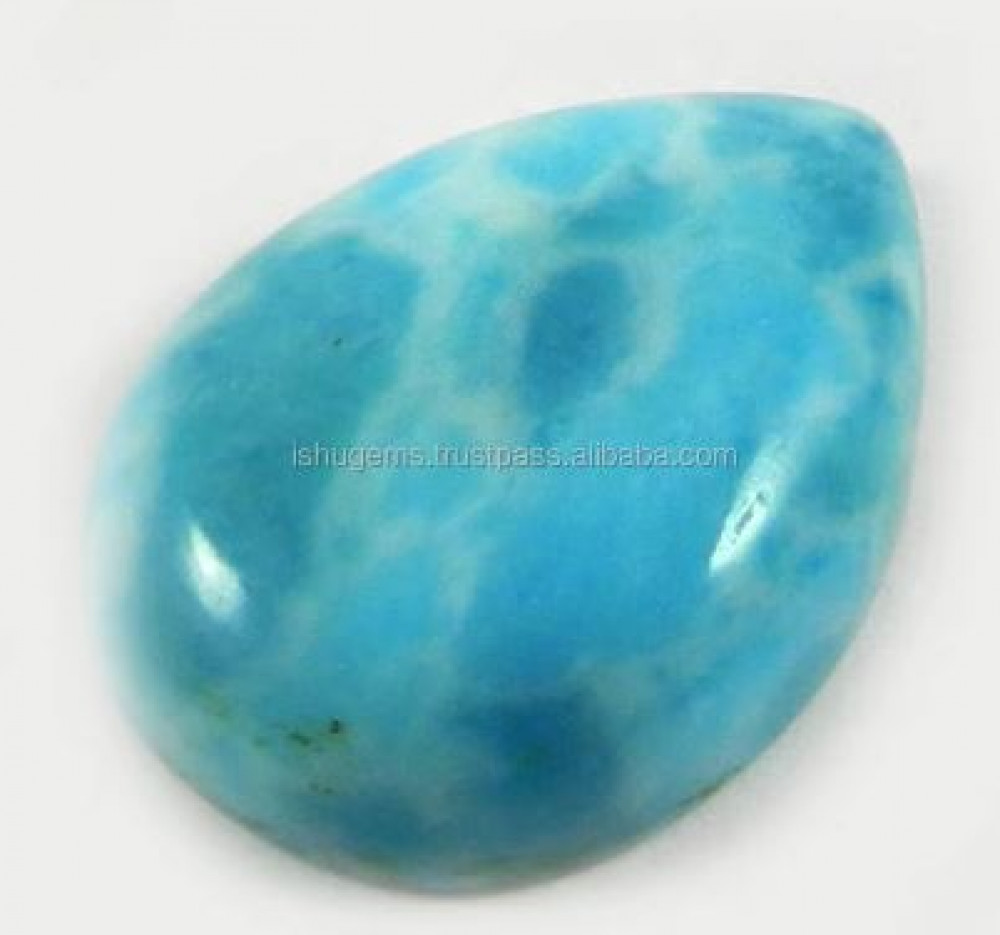 Image of Synthetic Larimar Gemstone 18x25mm Pear Cabochon 3.15 gms Loose Gemstone