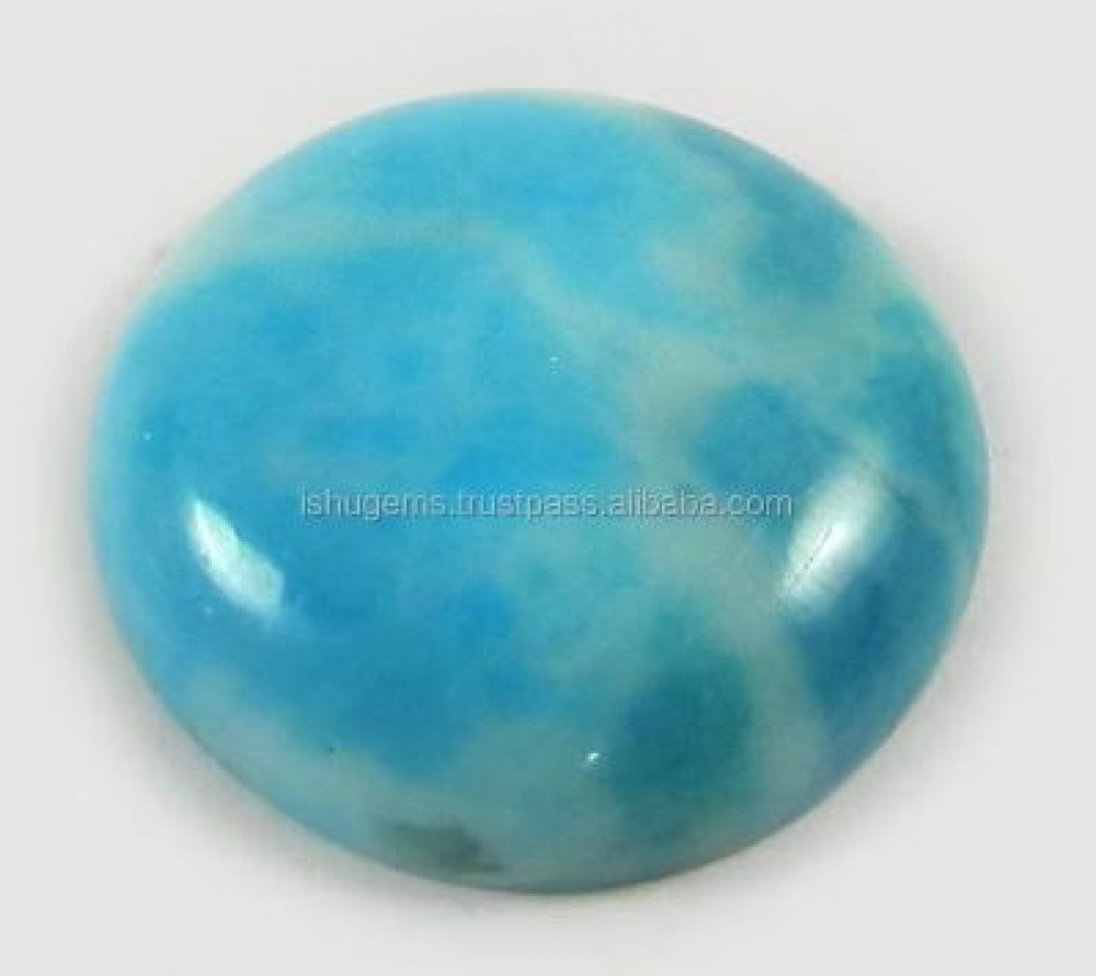 Image of 21mm Synthetic Larimar Gemstone 3.05 Gms Round Handmade Cabochon, Semi Precious Gemstone IG0342