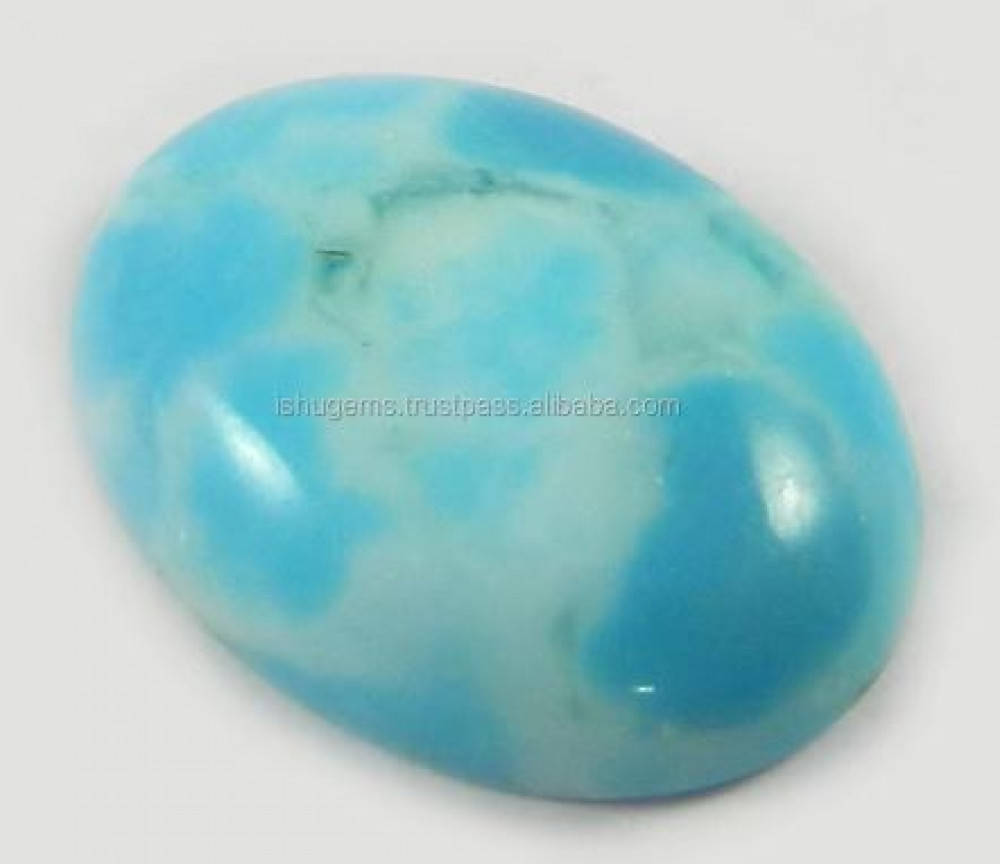 Image of Ishu Gems 18x24mm Synthetic Larimar Gemstone 3.35gms Oval Wholesale Cabochon Semi Precious Sky Blue IG0344
