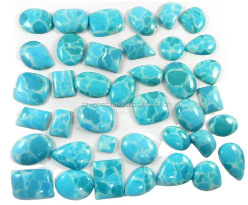 39 Pcs Synthetic Larimar Gemstone 100gms Sky Blue Free Form Cabochon Gemstone for Jewelry Making IG0346
