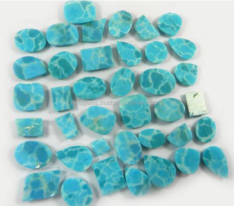 39 Pcs Synthetic Larimar Gemstone 100gms Sky Blue Free Form Cabochon Gemstone for Jewelry Making IG0346