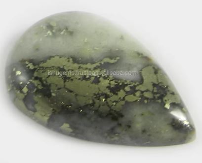 19x29mm Fools Gold Pyrite Marcasite Gemstone 635 gms Pear Wholesale Cabochon