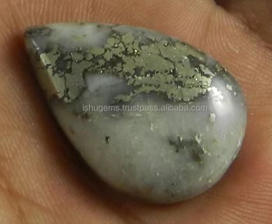 19x29mm Fools Gold Pyrite Marcasite Gemstone 635 gms Pear Wholesale Cabochon