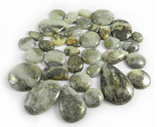 35 Pcs Natural Fools Gold Pyrite Marcasite Gemstone 100 gms Mix Shape Cabochon Wholesale Gemstone
