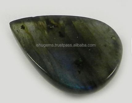 Natural Labradorite 1924mm Pear Cabochon Gemstone For Jewelry