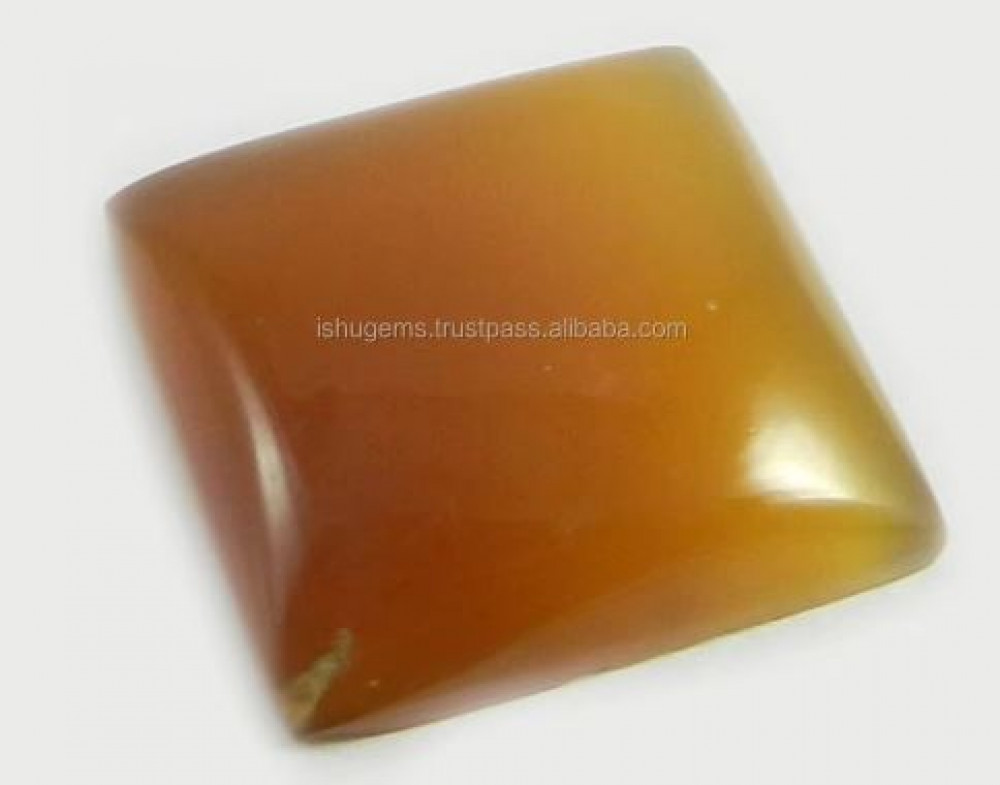 Image of 20mm Natural Yellow Chalcedony Quartz Gemstone 5.15 gms Square Wholesale Cabochon, gemstone IG0393