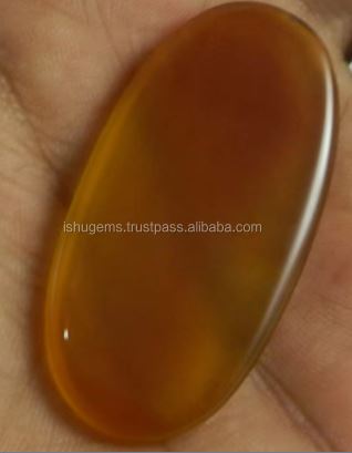Natural yellow chalcedony 25x50mm oval cabochon gemstone
