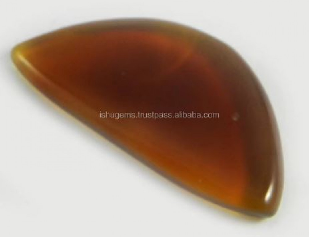 Image of 20x31mm Natural Yellow Chalcedony Gemstone 5.35 gm Half Moon New Style Latest Cabochon, loose gemstone IG0399