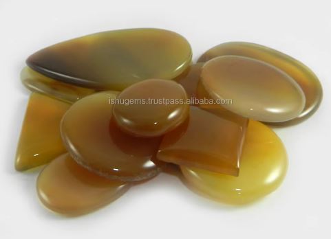 13 Pcs Natural Yellow Chalcedony Gemstone 100 gms Mix Shape Best Cabochon high quality gemstone