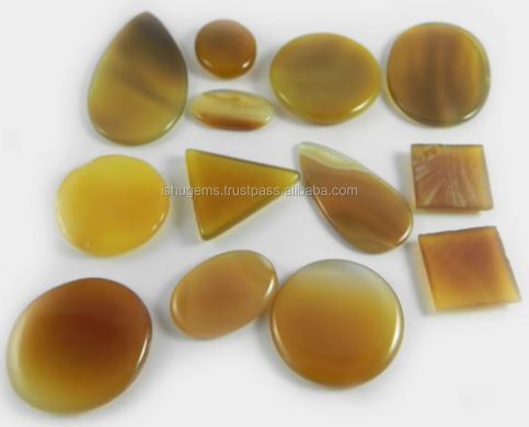 13 Pcs Natural Yellow Chalcedony Gemstone 100 gms Mix Shape Best Cabochon high quality gemstone