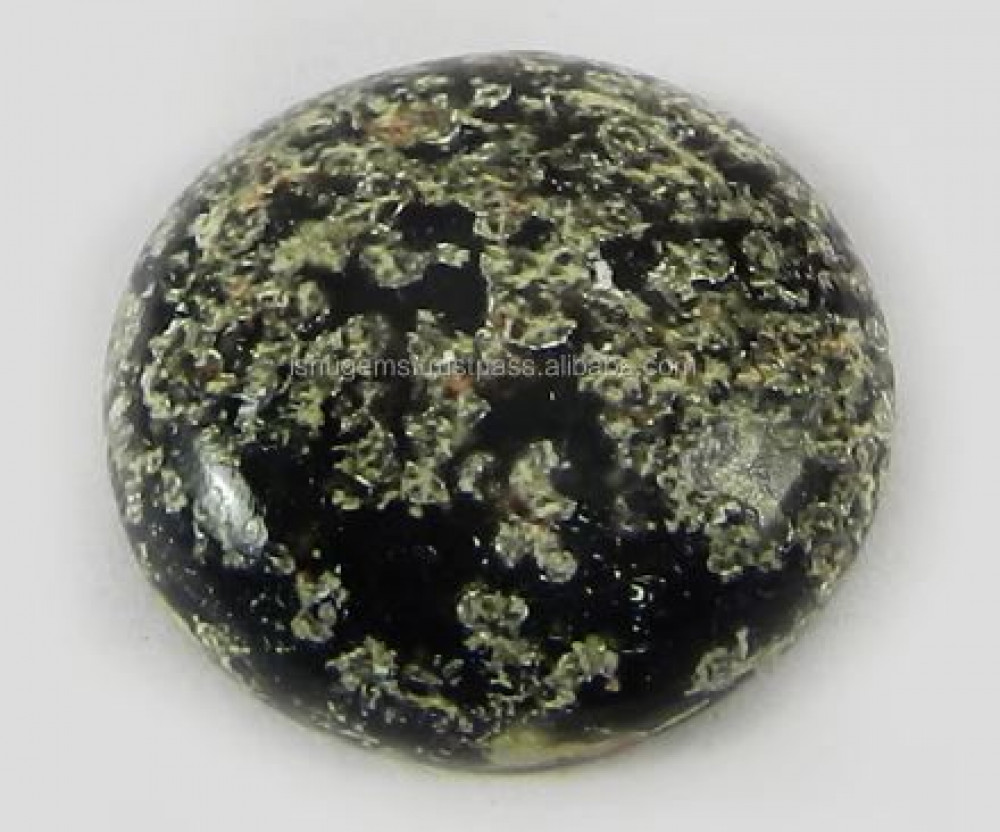 Image of Best Quality 2.00 Gms Round Cabochon 17mm Natural Fireworks Obsidian Gemstone Loose IG0405 Ishu Gems