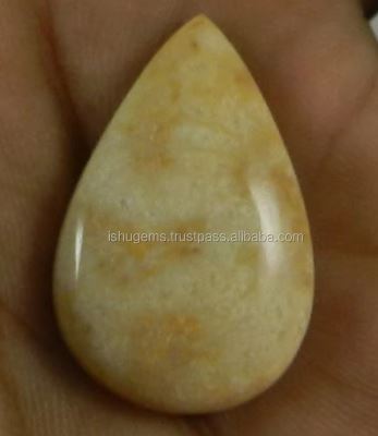Natural Fossil Coral 275x175mm Pear Cabochon 365 Gms Loose Gemstone for Jewelry Making