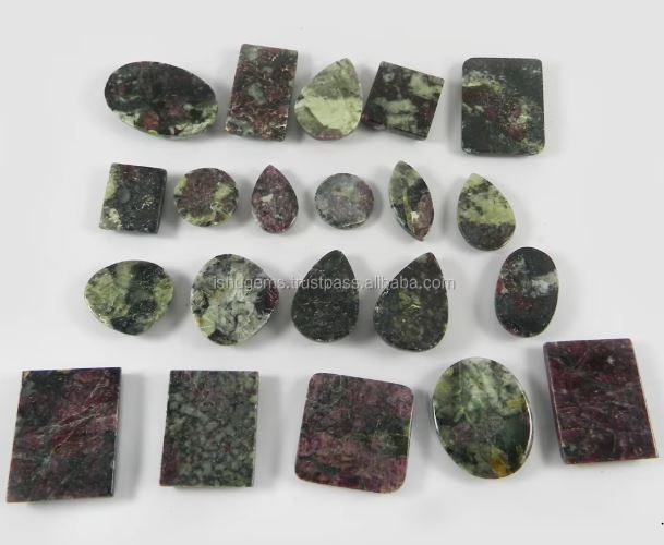 21Pcs Best Quality Natural Ruby Zoisite 100 gms Free form Cabochon Loose Gemstone IG0427