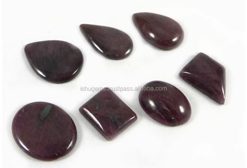 7 Pcs Natural Ruby 25 gms Free form Cabochon Gemstone IG0435