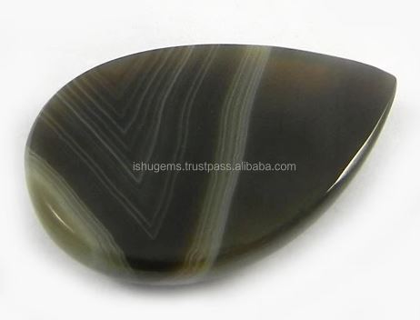 1827mm Natural Botswana Agate 472 gms Pear Cabochon Loose Gemstone IG0436