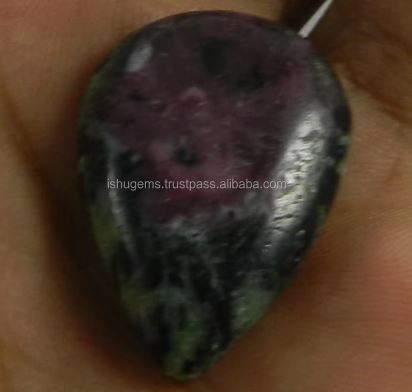 21x30mm Natural Ruby Zoisite Gemstone 810 gm Pear Handmade Cabochon gemstone