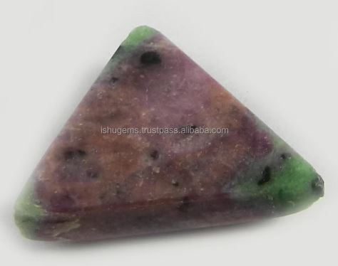 Natural Ruby Zoisite 24x26mm Triangle Wonderful Cabochon Gemstone For Jewelry