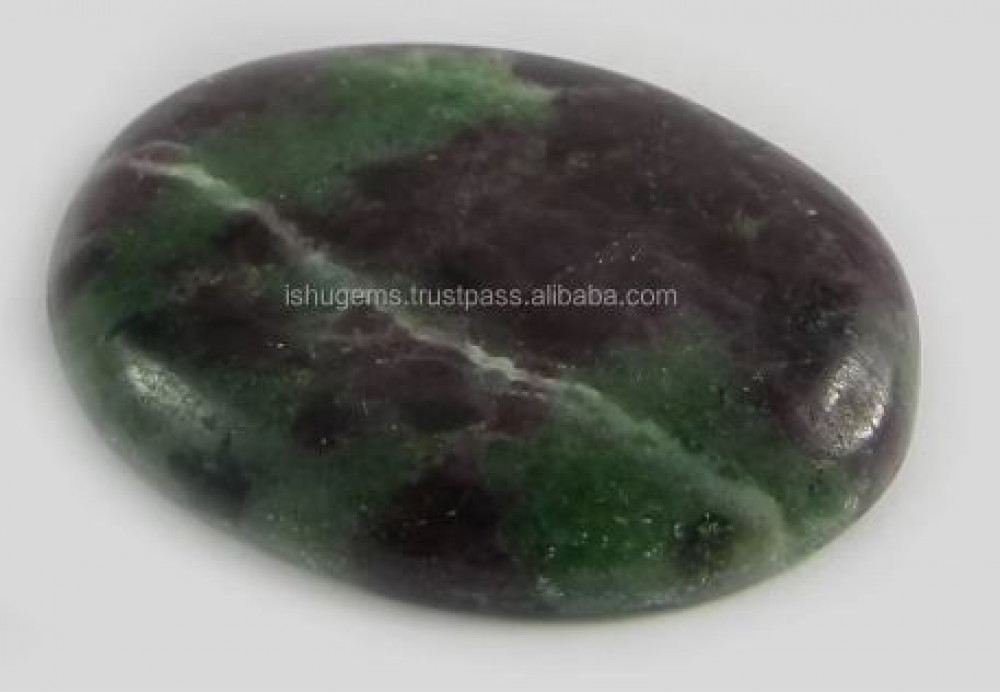 Image of 22x30mm Natural Ruby Zoisite Gemstone 8.05 gm Oval Good Quality Cabochon gemstone IG0447