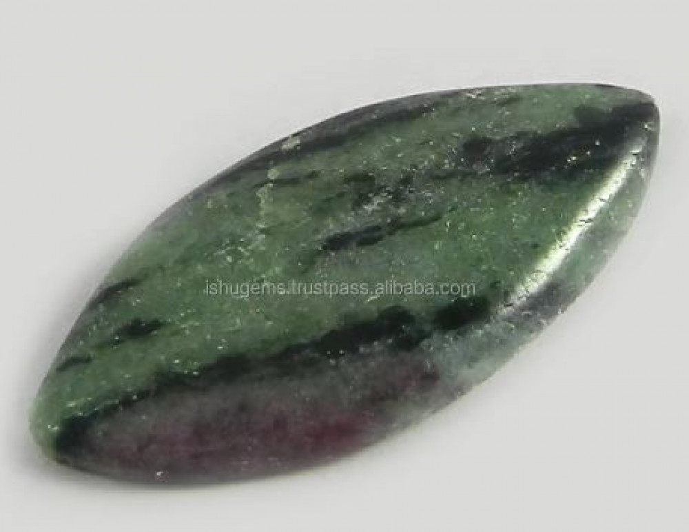 Image of Natural Ruby Zoisite Marquise Cabochon 13x27mm 2.20 gm