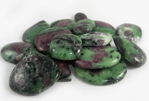 Ishu Gems 17pcs Natural Ruby Zoisite Loose Gemstones Best Cabochon 100 Gms Mix Shape Sizes As Per Image Color Model IG0451