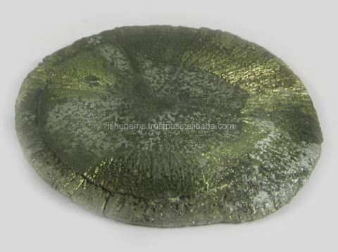 Ishu Gems 72mm Natural Fools Gold Pyrite AA Quality Free Shape Gemstone Pendant for Women 9001 gm IG0452