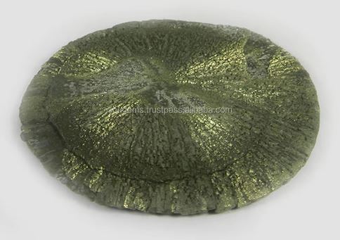 Ishu Gems 72mm Natural Fools Gold Pyrite AA Quality Free Shape Gemstone Pendant for Women 9001 gm IG0452
