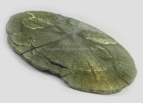 Ishu Gems 83mm Natural Fools Gold Sun Pyrite 12525 Gms Womens Pendant Loose Gemstone India Origin Model IG0453