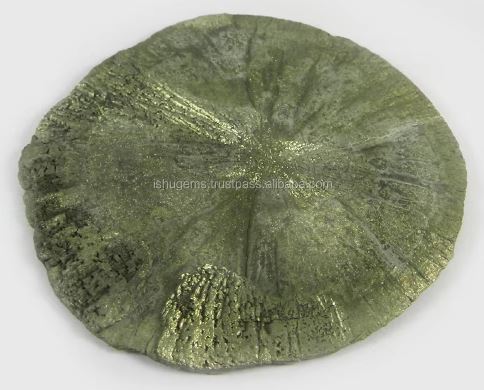 Ishu Gems 78mm Wholesale Natural Fools Gold Sun Pyrite 9010 gm Pendant for Women Loose Gemstone From India IG0454