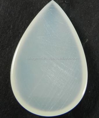 Natural Aqua Chalcedony 26x17mm Pear Cabochon Loose Gemstone For Jewelry Making