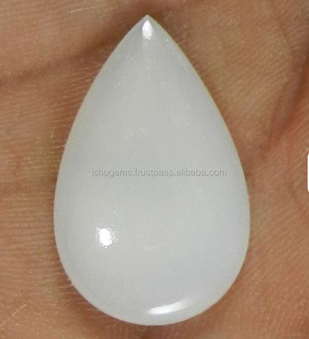 Natural Aqua Chalcedony 26x17mm Pear Cabochon Loose Gemstone For Jewelry Making
