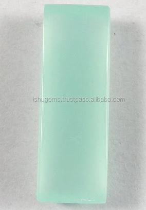 Aqua Chalcedony 9x26mm Rectangle Cabochon 322 gms Loose Gemstone